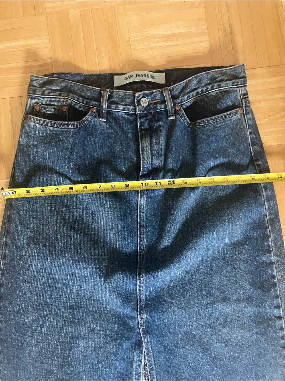 Y2K GAP Denim Maxi Skirt with super high front slit AMAZING vintage find! 8 - Picture 9 of 10
